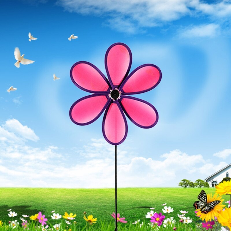 Colorful Flower Wind Spinners Lawn Pinwheels Windmill Party Pinwheel for Garden 1XCC
