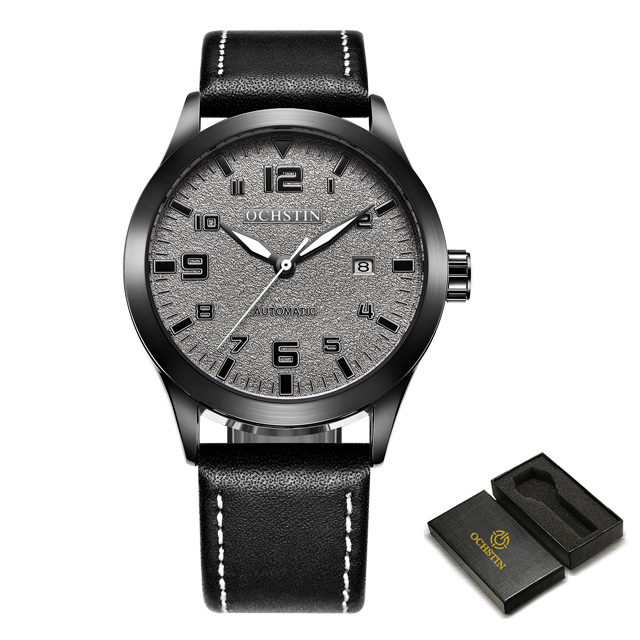 OCHSTIN Mann Mechanische Pilot Armbanduhren Luxus Selbst Wind Leder Mechaniker Männliche Uhr Auto Datum Relogio Masculino für Männer: Elfenbein