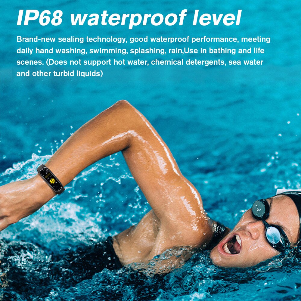 M6 pro smartwatch-armbänder für damen und herren  ip68 wasserdichte sport-fitness-tracker mit herzfrequenzmessung und schrittzähler