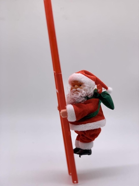 Noël Père Noël Électrique Échelle de Montée Suspendu Décoration De Sapin De Noël Ornements Fête Enfants Directe: Red leader