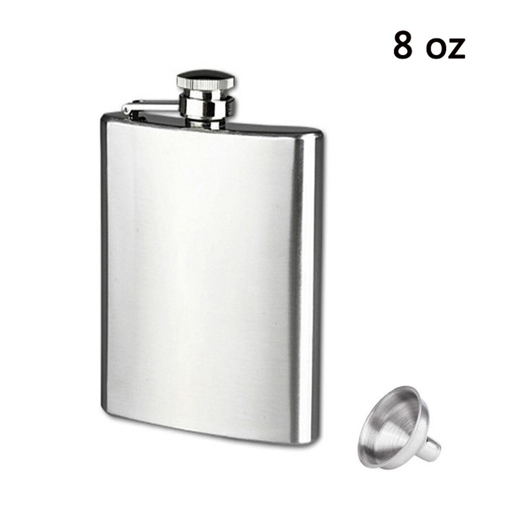 8oz Stainless Steel Pocket Hip Flask Alcohol Whiskey Liquor Screw Cap&Funnel Whiskey Hip Flask Funnel Pocket Flask Screw Cap