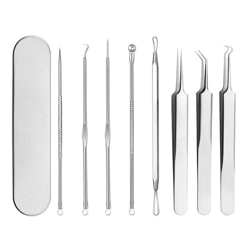 4-8pcs Acne Pin Pimple Extractor Risk Free Pimple Pin Stainless Steel Blackhead Remover Pimple Extractor Facial Care Tools