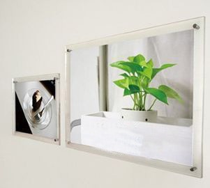 () Cadre Photo mural en acrylique | Avec vis publicitaires en métal pour cartes d'affiches de 12 pouces et A4