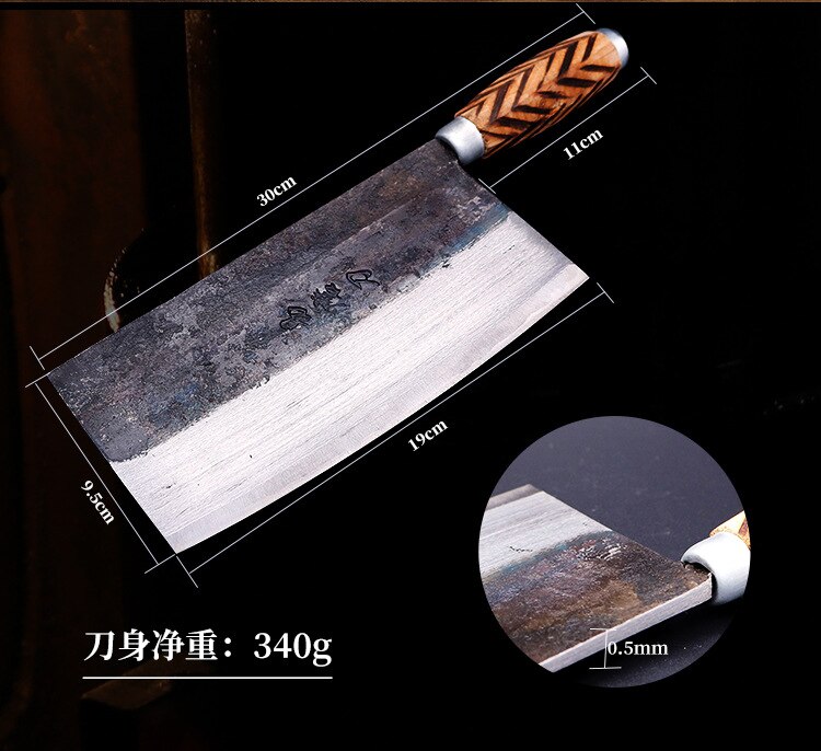 Handmade Forged Chinese Chef's Knife High-grade Cooking Vegetable Meat Cleaver Traditional High Carbon Steel Kitchen Knives Tool