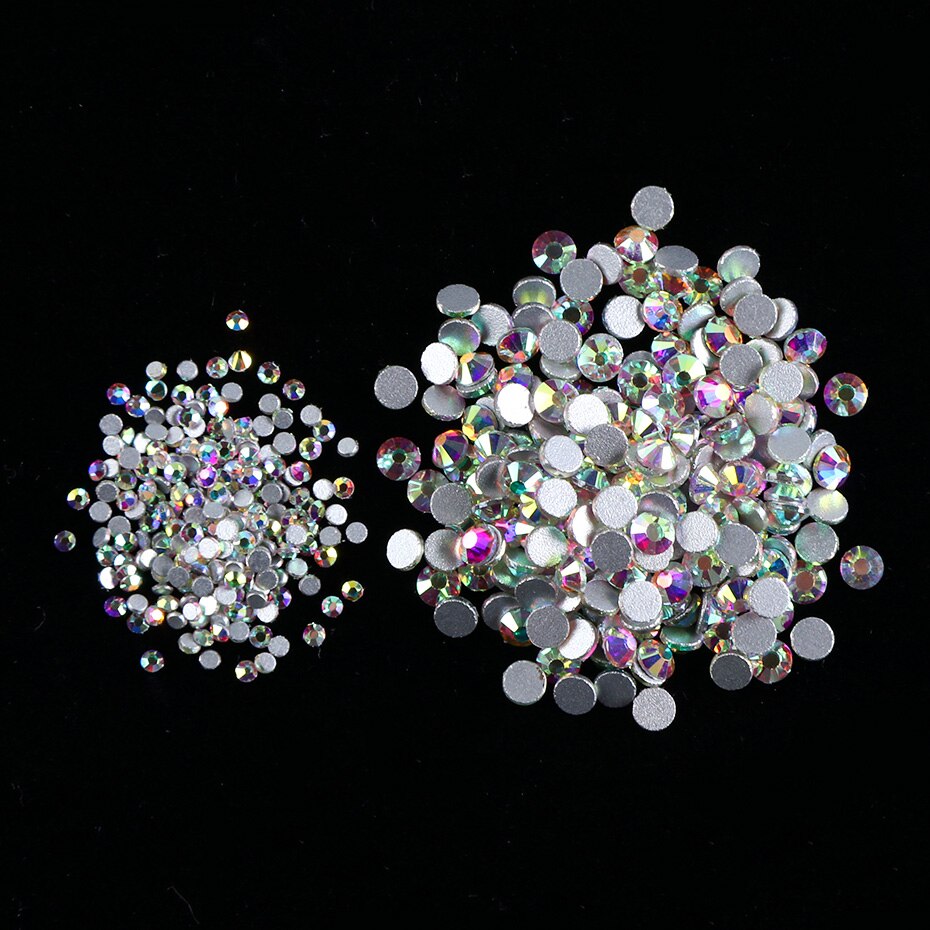 1440 stk blanding størrelse hvit ab sjarm spiker rhinestones 3d spiker Kunst dekorasjoner krystaller måke strass perler edelstener steiner  tr1049