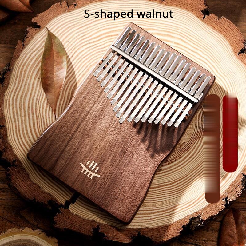 B Plate High-end Thumb Piano Kalimba Beginner 17-tone Keyboard Piano Plate Kalimba Portable Musical Instrument: S-shaped walnut