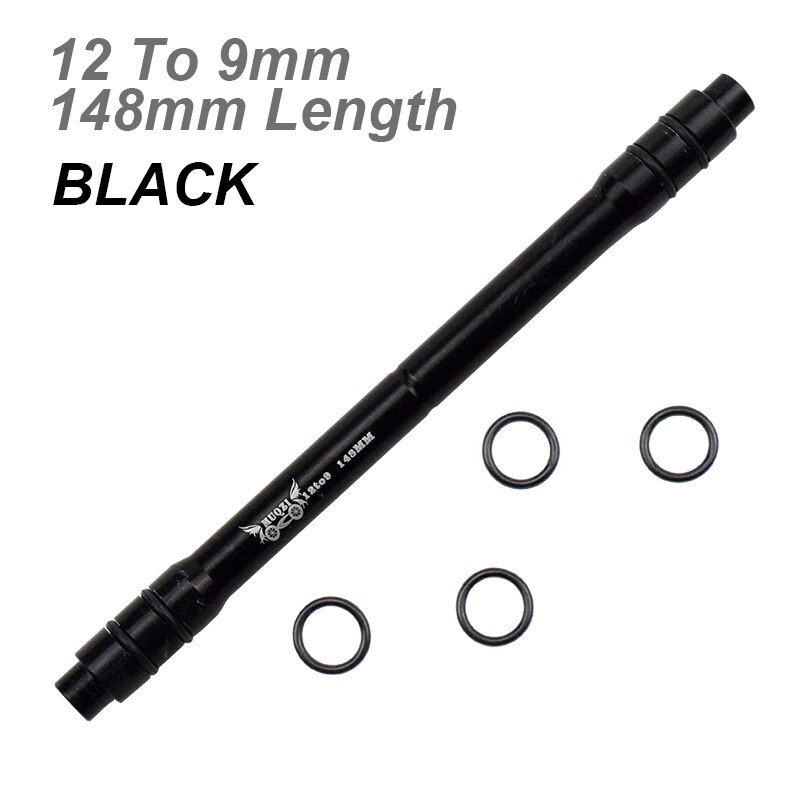 Moyeu de roue de vtt en alliage, adaptateur QR à dégagement rapide, axe 12/15mm à 9MM, 100 110 135 142 148MM: 12-9mm 148mm Black