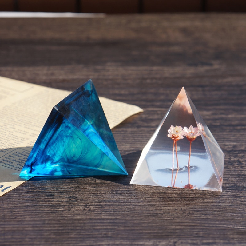 Molde de silicona transparente en forma de pirámide para manualidades, Molde de resina UV decorativo para manualidades Fabricación de joyas, Moldes de resina epoxi de moldes para joyería