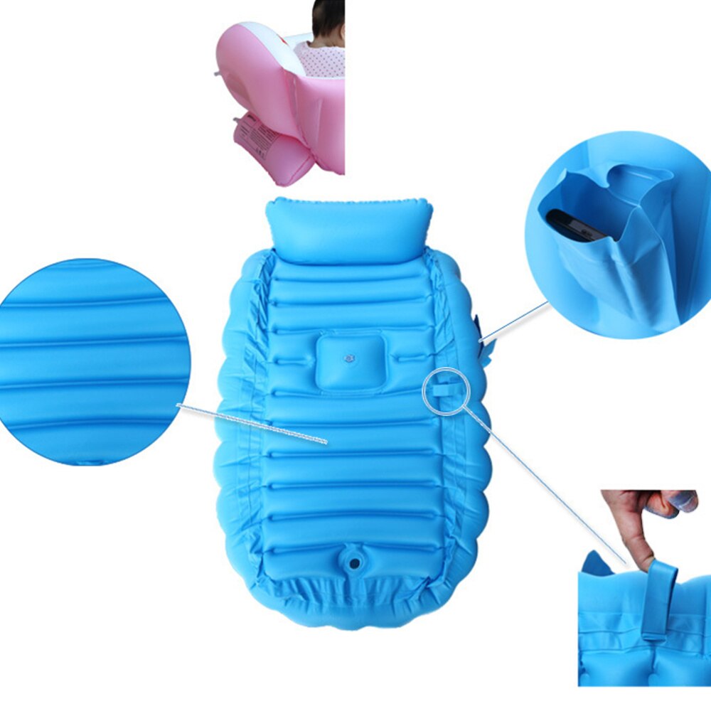 Baignoire gonflable pour bébé, piscine Portable pour enfant en bas âge, bassin de douche pliable (bleu)