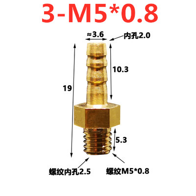 Raccord pour Tube en cuir, Mini pagode, filetage métrique mâle M5 M6 M8, laiton 4 5 6 8mm, raccord pour Tube en cuir: 3mm to M5x0.8