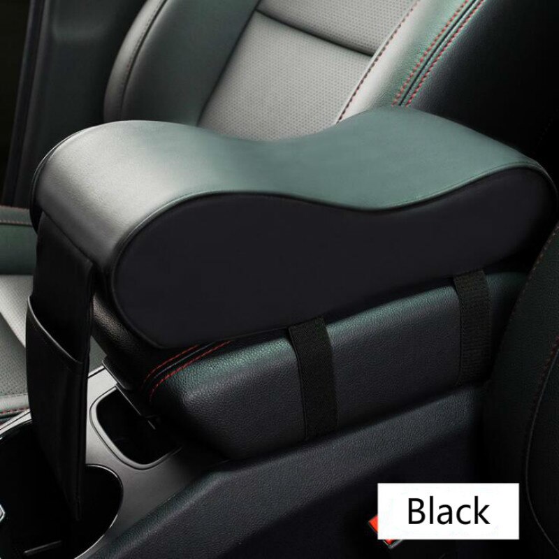 Coussin d'accoudoir Central de voiture en cuir noir, repose-bras de Console centrale automatique, boîte de siège, tapis de coussin, housse d'oreiller, style de protection du véhicule