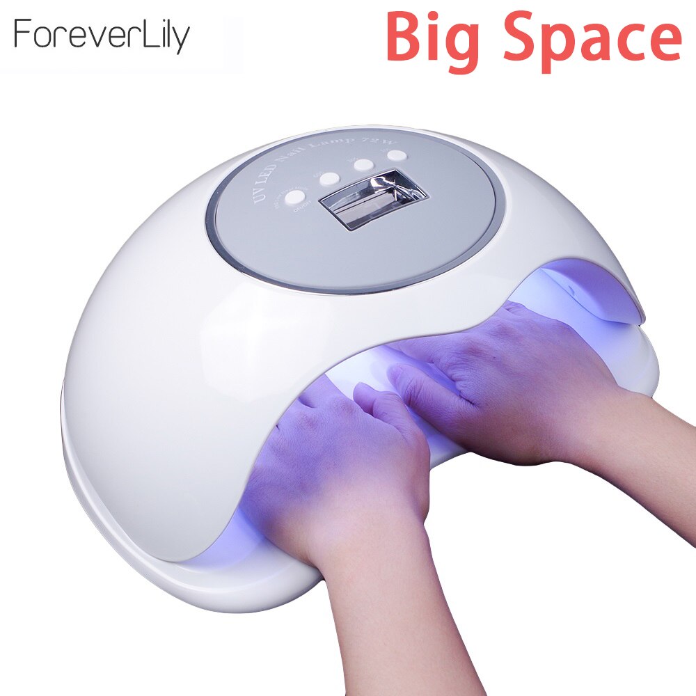 Foreverlily 2 Hand 72 W Ice Nail Lamp 10 S/30 S/60 S/99 S Timer UV LED Gel Licht Lamp Nail Art Manicure Machine Droger