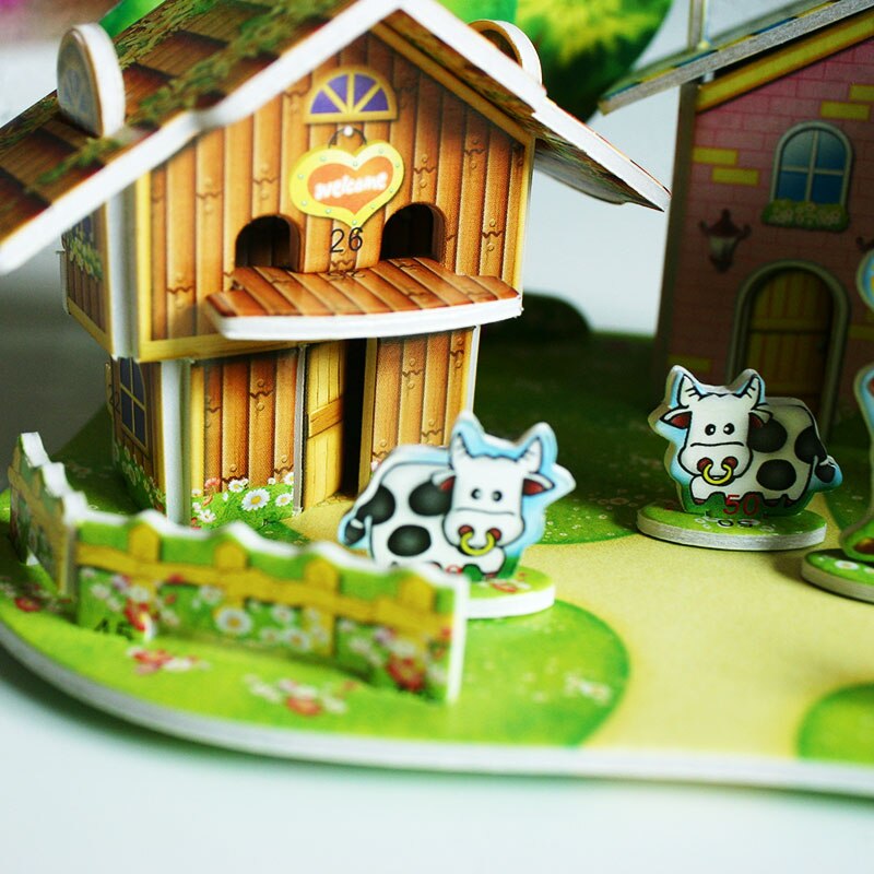 3D Puzzel Diy Games en Puzzels Model Building Veilig Foam Dier Windmolen Boerderij Speelgoed voor Kinderen