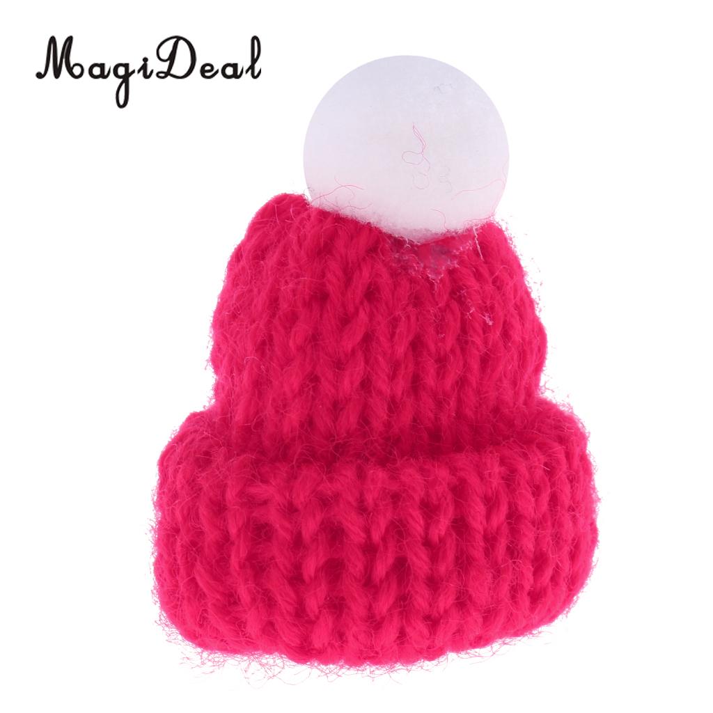 1/12 Schaal Dollhouse Miniatuur Scène Beanie Hoed Leuke Winter Skate Cap Party Kleding Accessoires Decoratie 10 Kleuren: Rosy