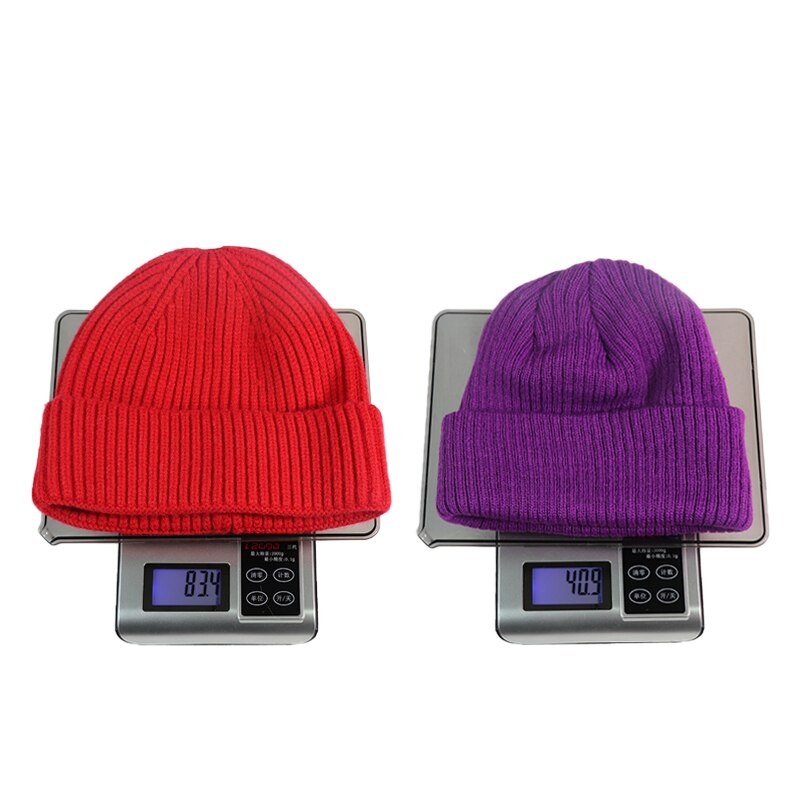 Gebreide muts zachte wintermuts warme kap docker skullcap dames heren hiphop effen muts outdoor muts met omslag meloen volwassen