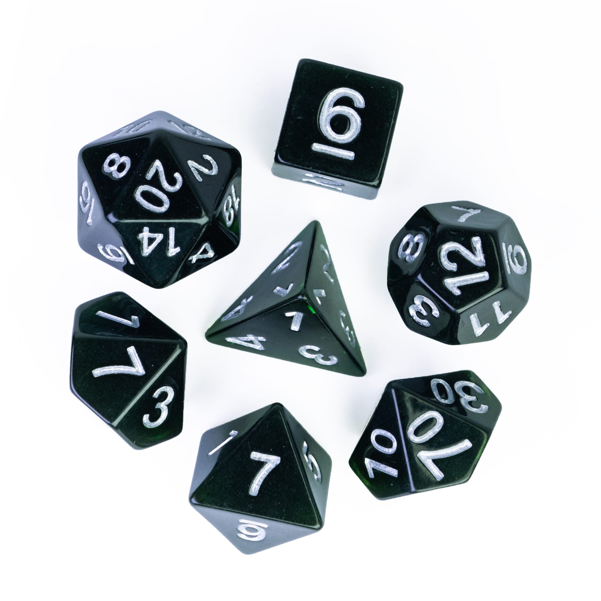 7 Stks/set Imitatie Jade Dnd Dobbelstenen D &amp; D Dobbelstenen Set D4 D6 D8 D10 D % D12 D20 Polyhedral games Dobbelstenen Set Voor Mtg Rpg: Dark Green