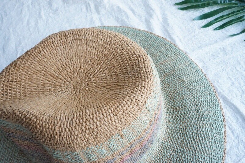 Panshi-Sombrero de paja de papel verde hecho a mano para hombre y mujer, Gorra de fieltro, color verde menta, 01909-panshi