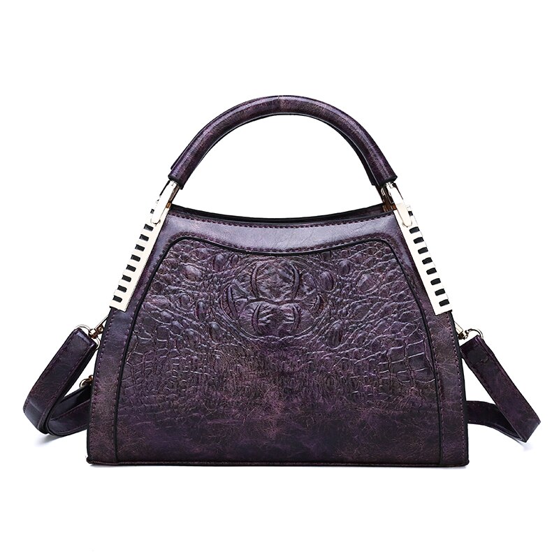 Gykaeo Luxe Handtassen Vrouwen Tassen Mode Krokodil Patroon Schoudertas Dames Party Messenger Bags Bolsa Feminina: Purple One