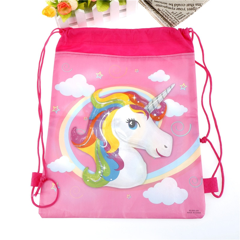 Backpack Drawstring Bag Double Rope Unicorn Cartoon Waterproof Drawstring Bag Backpack Backpack for Young Women Storage Bag