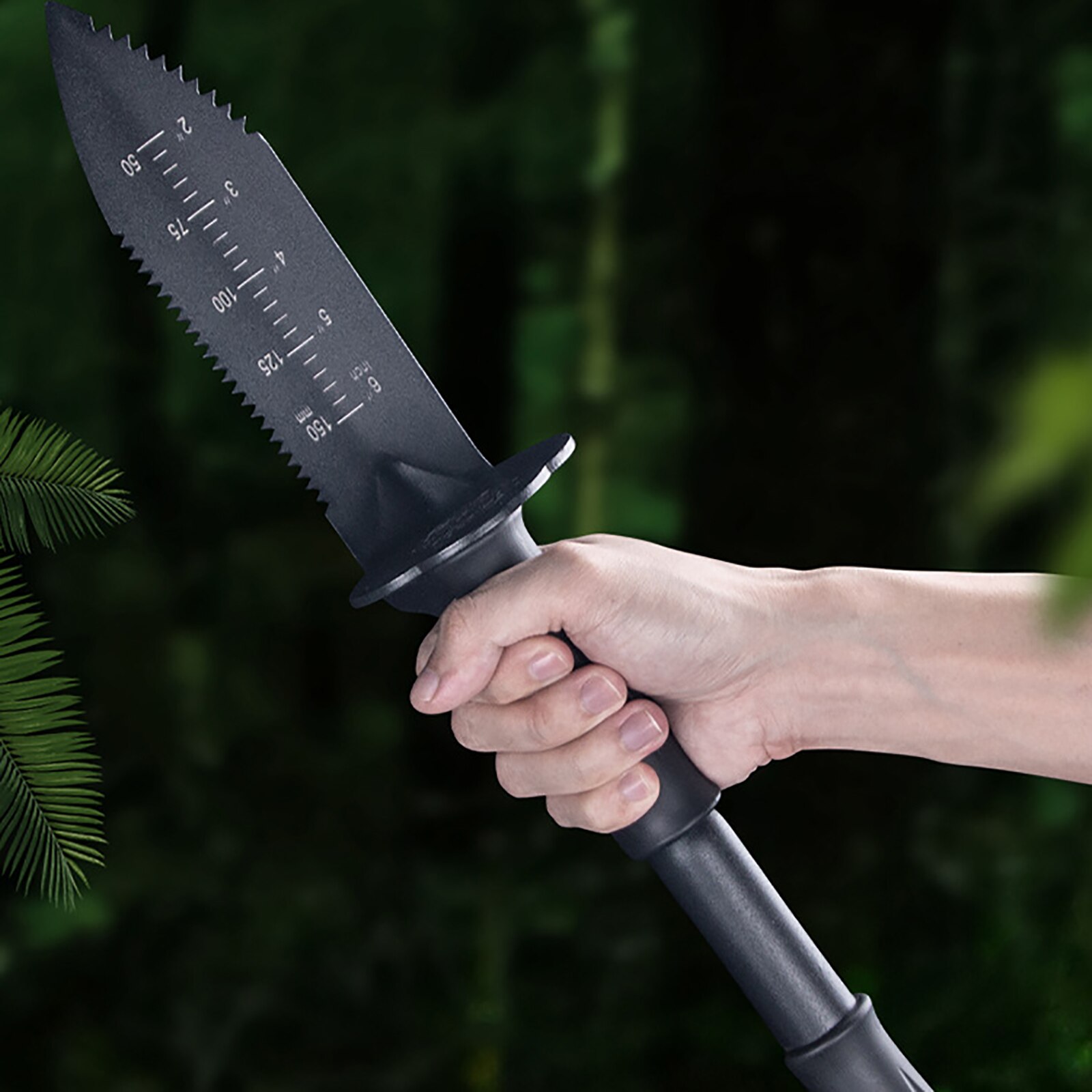 Multifunctional Alloy Steel Garden Sawtooth Shovel with Sheath for Digging Soil Detachable Handle Shovel Knife Tools