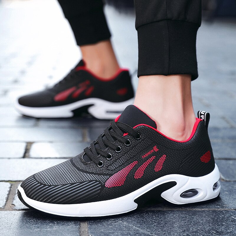 Air skor herr herr skor vinter herr fritidsskor svarta sneakers herr andas snörning non-läder fritidsskor