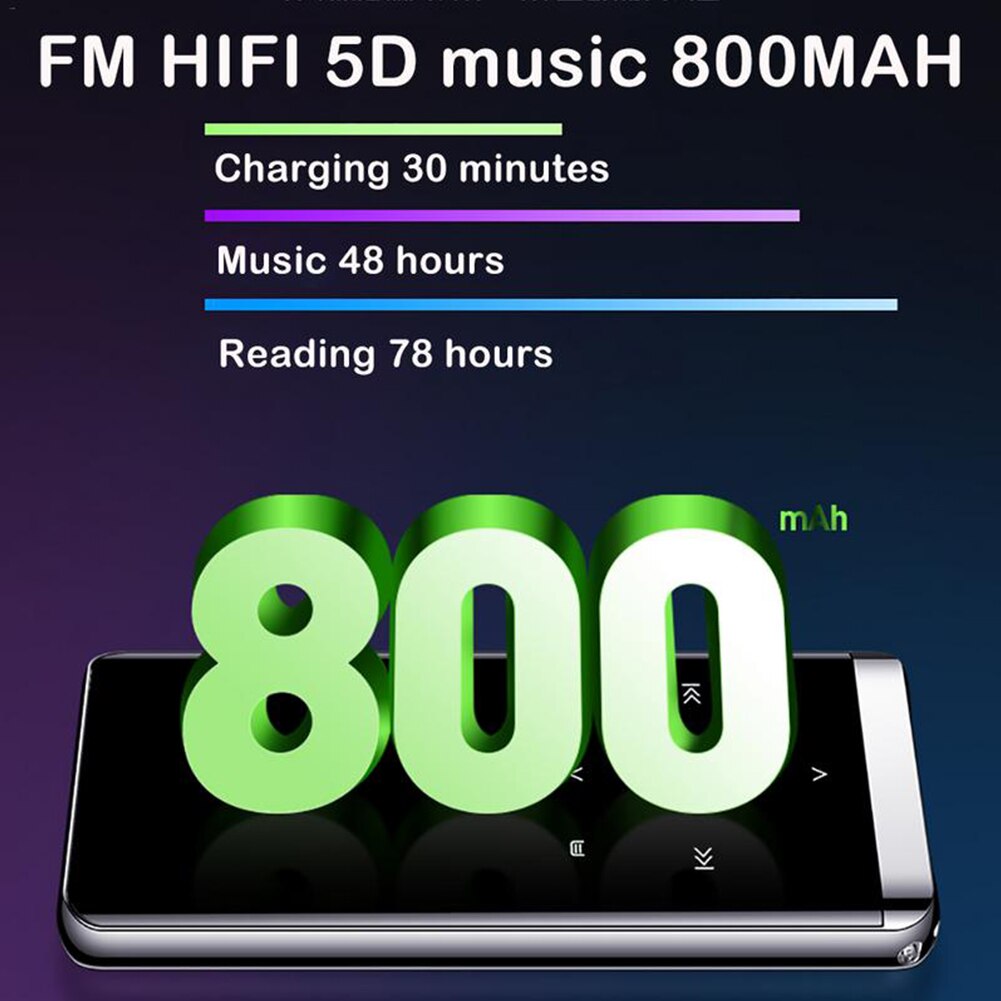 Bærbar farvedisplay kapacitiv musik lytte bluetooth fm radiotekster synkron berøringsskærm  mp4 afspiller tabsfri hifi mini  m13