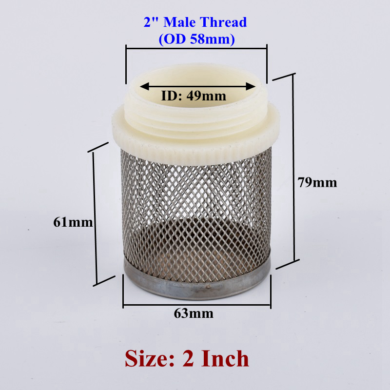 1/2"-4" 304 Stainless Steel Filter Screen Aquarium Fish Tank Water Pump Inlet Filter Agricultural Water Saving Irrigation Filter: grey / 1/4''