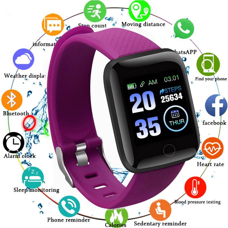 116 Plus Smart Horloge Bluetooth Hartslag Bloeddrukmeter Fitness Tracker Jongens Meisjes Sport Tracking Armband Smart Horloge
