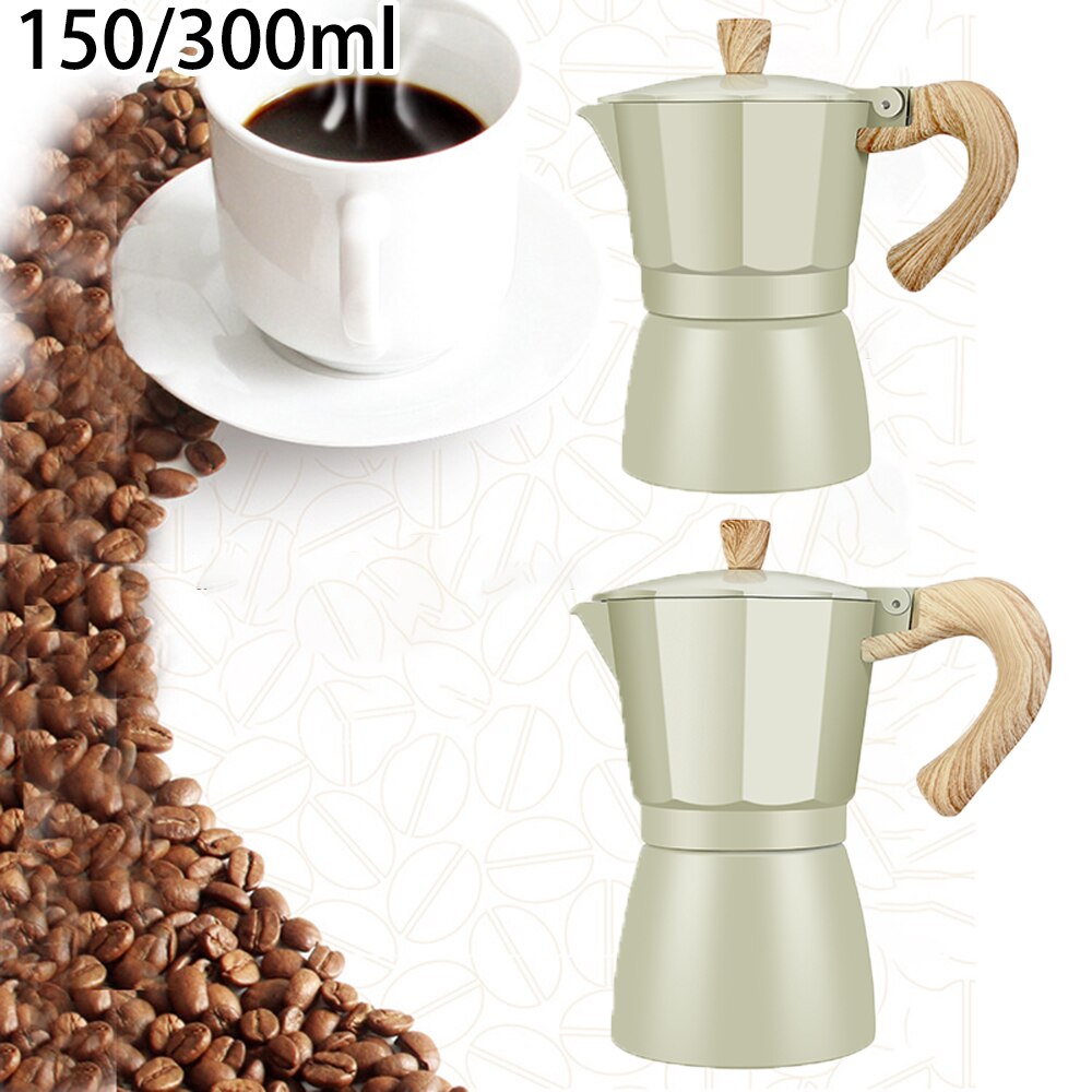 Aluminium Italiaanse Moka Espresso Koffiezetapparaat Percolator Stove Top Pot 150/300Ml Voor Thuis Keuken