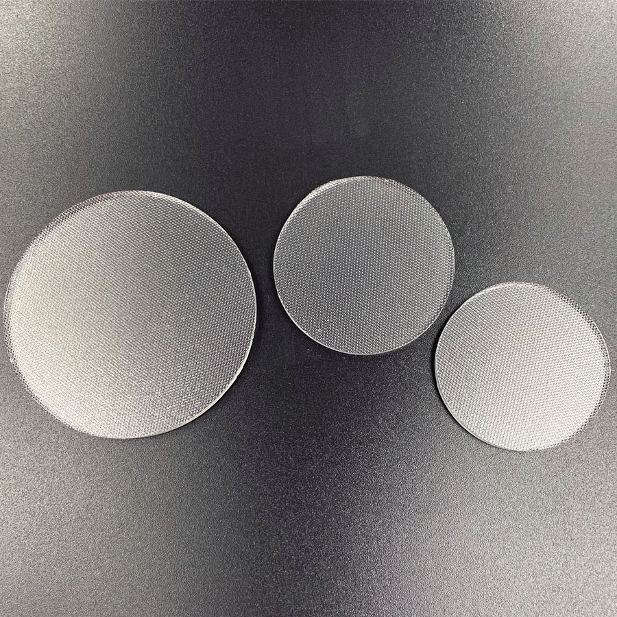 35mm 45mm 50mm 69mm 92mm Thickness 3mm Anti-glare Glass Lens LED Optical Small Grid Round Flat Lens for LED Downlight Flashlight