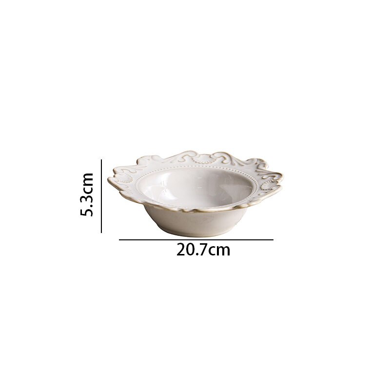 Ensemble d&#39;assiettes et plats en céramique, style Baroque européen, plats modernes pour la maison, Restaurant occidental, plat à Steak de table: A-bowl-large
