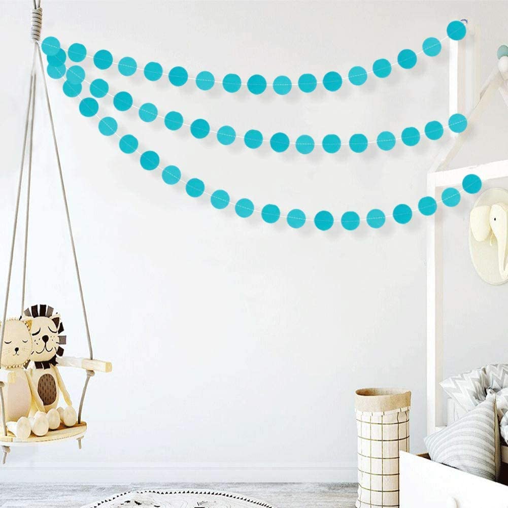 Under The Sea Birthday Party Decor Sky Blue Paper Circle Dots Garlands for Backdrop for Birthday Wedding Baby Shower Decorations