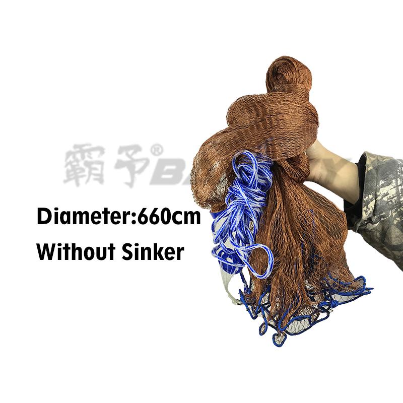 2.4m-7.2m fiskenet usa stil cast netværk uden sportshånd smide lille mesh: 660