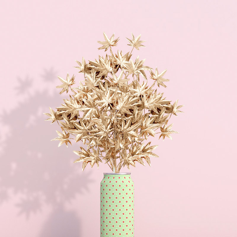 Plantes artificielles dorées en plastique pour décoration de Noël, simulation de fleurs, maison, salon, fête de mariage