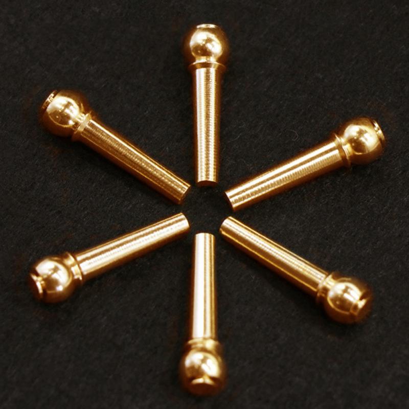 6pcs Acoustic Guitar String Bridge Pins Solid Copper Brass Endpin Replacement Parts Accessories