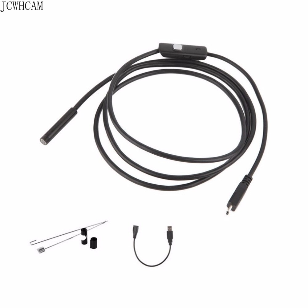1m 2m 5m 10m semi-styv usb endoskop kamera 5.5mm ip67 vattentät orm kamera med 6 led windows macbook pc android endoskop