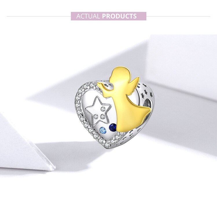 Cz Love Angel Charm Kralen Voor Originele Vrouwen Armband Diy Sieraden Hanger Accessoires Bijoux 925 Sterling Zilver