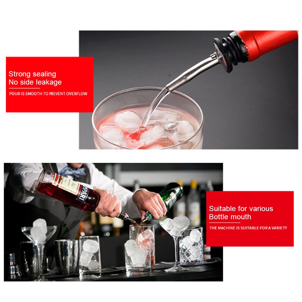 Wine Pourer 2Pcs Stainless Steel Alcohol Liquor Spouts Bottle Dispenser Wine Bottle Stopper With Cap Wine Accessories