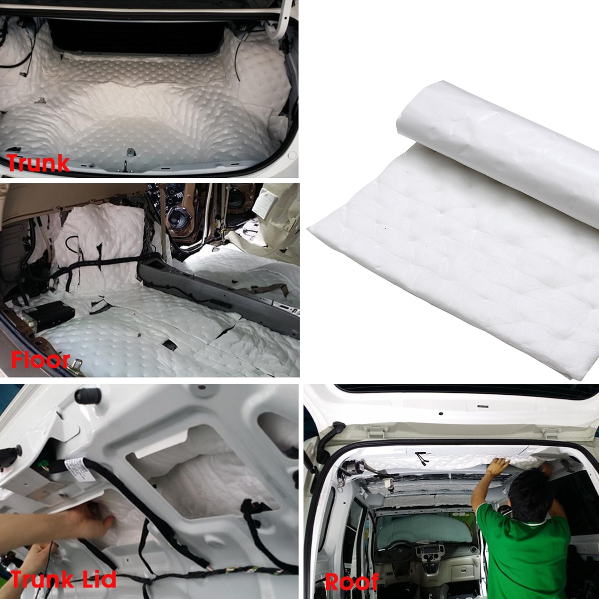 Alfombrilla amortiguadora de sonido para coche de 50x80cm, aislamiento del ruido del capó, capó de amortiguación, pegatina de espuma de aluminio resistente al agua