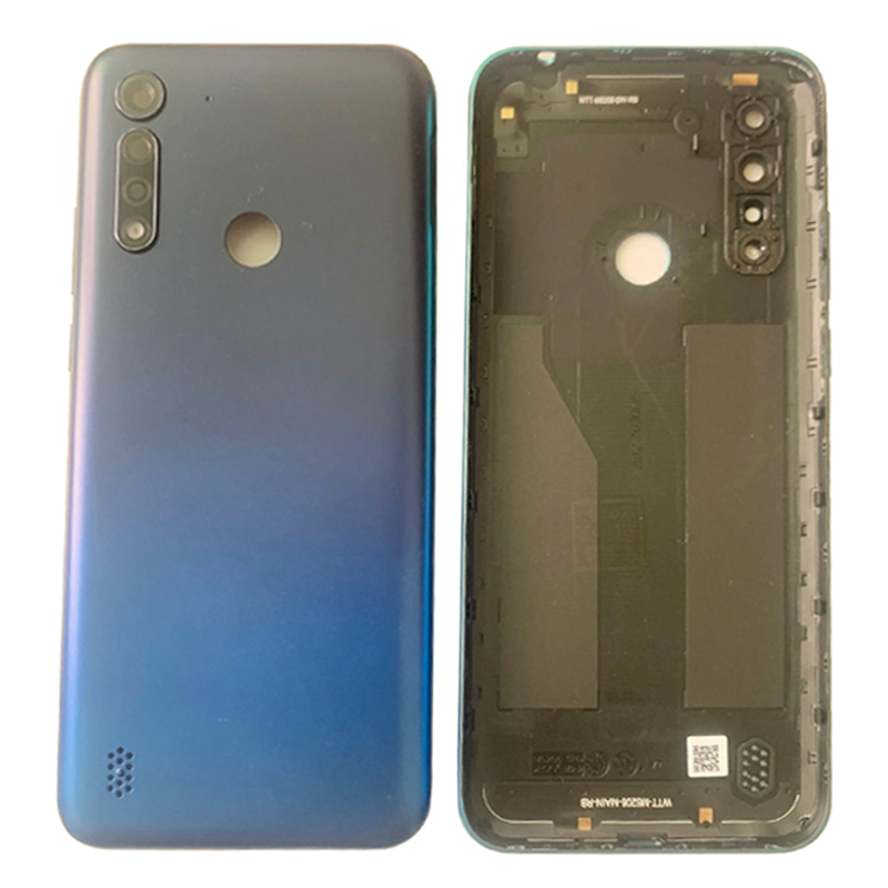 Batterij Cover Achterklep Case Behuizing Voor Motorola Moto G8 Power Lite Back Cover Met Camera Frame Vervangende Onderdelen: Royal Blue