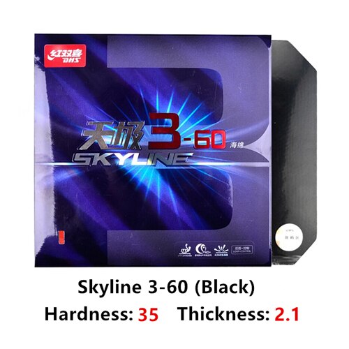DHS Skyline 3-60 table tennis rubber control+ loop Original pips-in DHS ping pong sponge: Black H35 T2.1