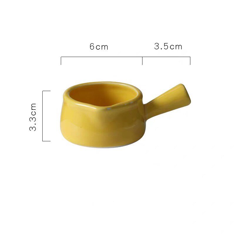 Japanische Keramik Hand bemalt Sauce Milch Krug Kaffee Container Tragbare Milch Topf mit Griff Küche Kochen Suppe Topf Geschirr: 50ml yellow