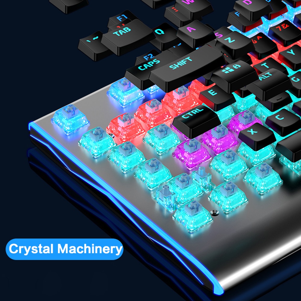 AULA F2099 104-key macro definition gaming laptop desktop multimedia rotary button mechanical gaming keyboard keyboard