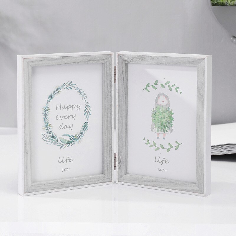 Photo Frame Table Simple Three-fold Foldable Photo Frame Set 6 Inch Home Photo Frame Combination Office Photo Frame Decoration: C         2 folding