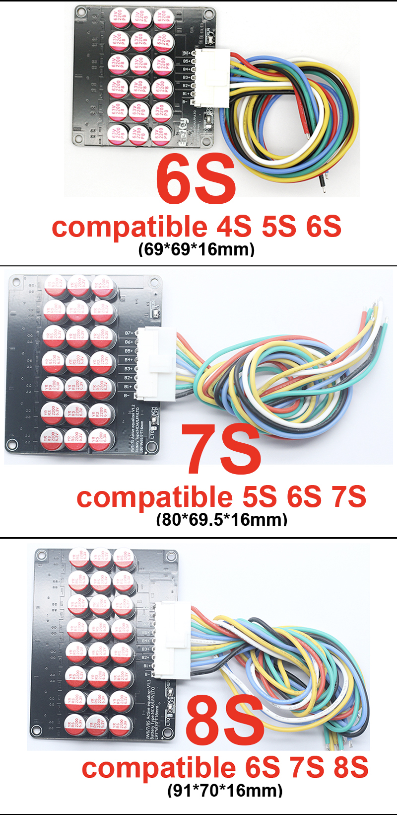 1A 3A 5A 6A Balans Li-ion Lifepo4 LTO Lithiumbatterij Actieve Equalizer Balancer Board Condensator 3S 4S 5S 7S 8S 10S 16S 20S BMS