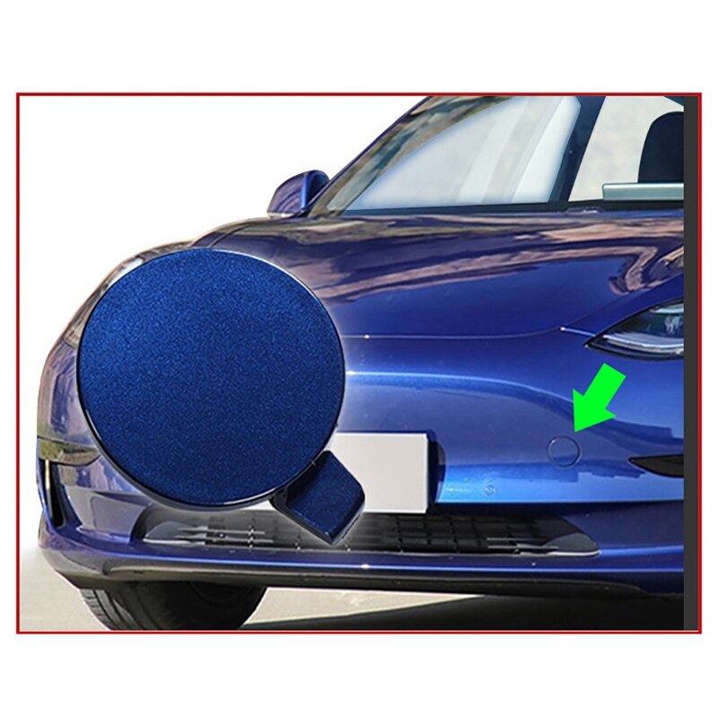 -Car Front Bumper Tow Hook Cap Cover Fit for Tesla Model 3 ABS 1Pcs