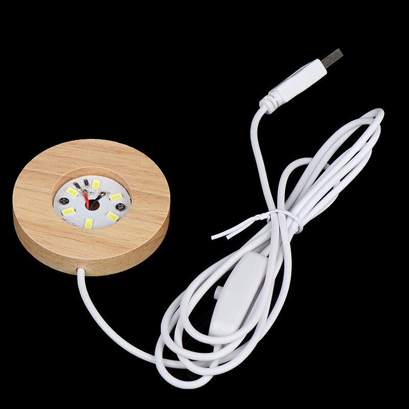 Socle lumineux en bois Rechargeable télécommande en bois lumière LED présentoir rotatif support de lampe pied de lampe Art ornement