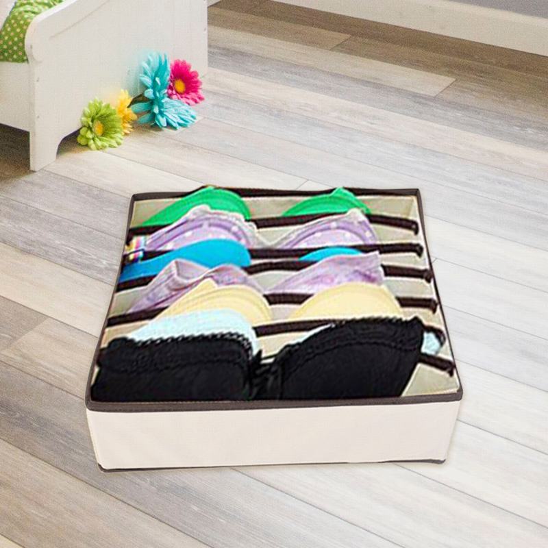 6/7/8/24 Grids Underwear Bra Storage Box Foldable Drawer Organizers Socks Storage Bag Cabinet Socks Storage Boxes