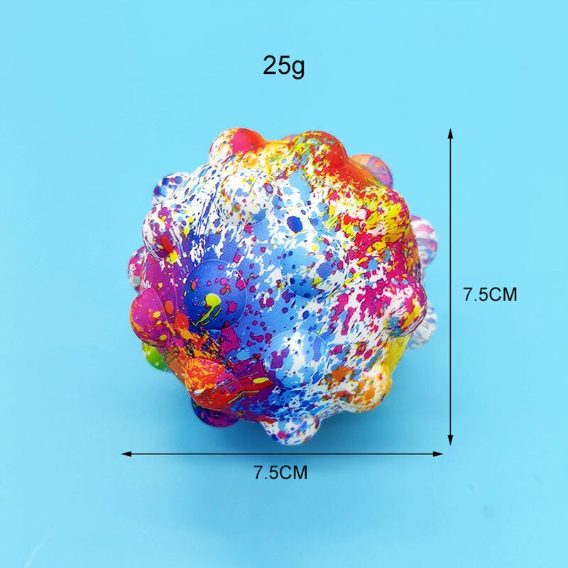 Pop Stress Ball Fidget Toy with Printed Pattern 3D Silicone Push Bubble Stress Anti-Anxiety Squeeze Sensory Bubbles Popping: 2