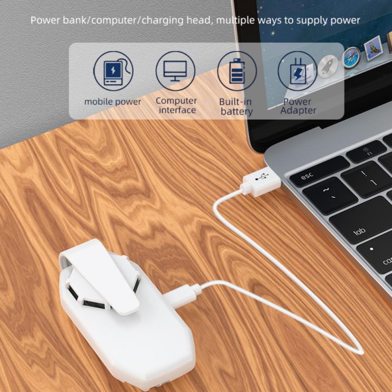 Summer Personal Wearable Air Face Mask Fan USB Rechargeable Mini Portable Reusable Clip-On Electric Fans Air Conditioning